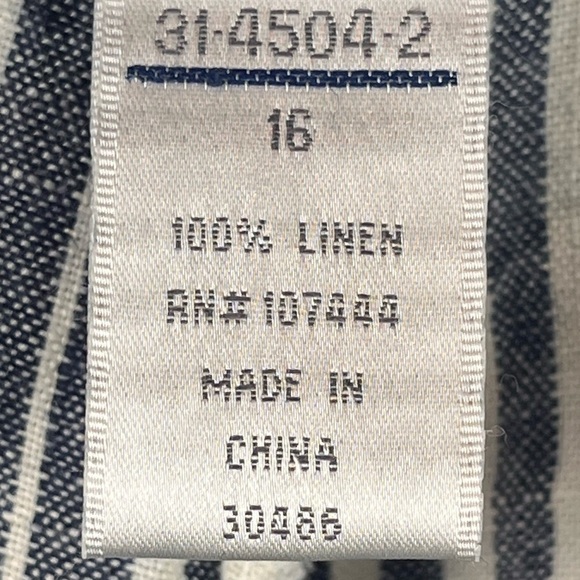 Beachy Linen Wide Leg Pinstripes Pants Size 16 Button Fly by Chadwicks - Picture 15 of 16